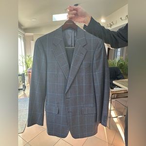 Hickey Freeman mens grey plaid wool 40L sports jacket